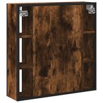 vidaXL Armoire à miroir de salle de bain chêne fumé bois d’ingénierie