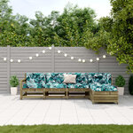 vidaXL Salon de jardin 5 Pièces avec coussins bois de pin imprégné
