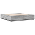 vidaXL Cadre de lit avec LED sans matelas sonoma gris 200x200 cm