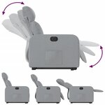 vidaXL Fauteuil inclinable électrique gris clair tissu