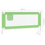 vidaXL Barrière de sécurité de lit d'enfant Vert 190x25 cm Tissu