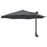 vidaXL Parasol de patio Anthracite Acier  Polyester Grand Parasol Rond