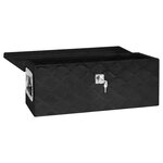 vidaXL Boîte de rangement Noir 60x23 5x23 cm Aluminium