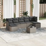 vidaXL Salon de jardin 8 Pièces avec coussins gris résine tressée