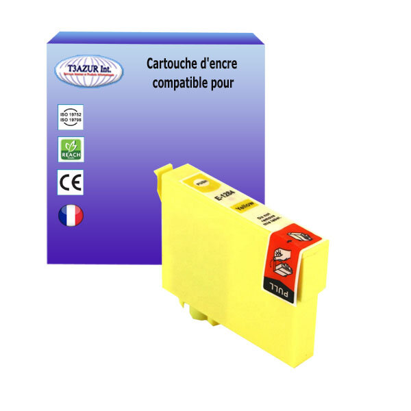Cartouche Compatible pour Epson Stylus S22, SX125, SX130, SX23, SX235, SX235W, SX420W remplace Epson T1284 Jaune  - T3AZUR