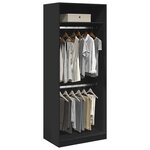 vidaXL Garde-robe noir 80x50x200 cm bois d'ingénierie