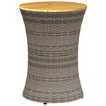 vidaXL Table d'appoint de jardin forme tambour gris rotin bois massif