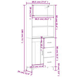 vidaXL Buffet haut Noir 69 5x34x180 cm Bois d'ingénierie