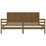 vidaXL Cadre de lit avec tête de lit marron miel 200x200cm bois massif