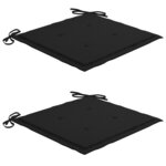 vidaXL Chaises de jardin avec table à thé et coussins Acacia solide