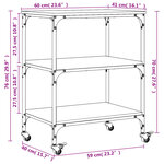 vidaXL Chariot de cuisine chêne sonoma 60x41x76 cm bois d'ingénierie