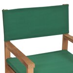 vidaXL Chaise de metteur en scène Bois de teck solide Vert