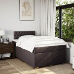 vidaXL Sommier à lattes de lit et matelas marron foncé 120x190cm tissu