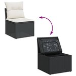 vidaXL Salon de jardin 11 Pièces avec coussins noir résine tressée
