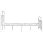 vidaXL Cadre de lit métal avec tête de lit/pied de lit blanc 140x190cm