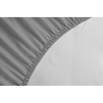 Drap Housse 100  Coton 180 x 200 cm - Bonnet 35 cm - Gris clair