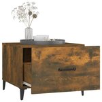 vidaXL Tables basses avec pieds en métal 2 Pièces Chêne fumé 50x50x40 cm