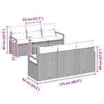 Ensemble de Canapé Jardin vidaXL 7 Pièces avec Coussins Noir Poly Rattan Acacia