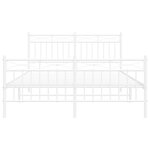 vidaXL Cadre de lit métal avec tête de lit/pied de lit blanc 135x190cm