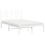 vidaXL Cadre de lit métal avec tête de lit blanc 120x200 cm