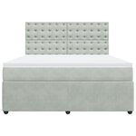 vidaXL Sommier à lattes de lit et matelas Gris clair 180x200cm Velours