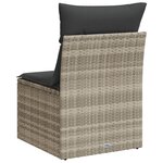 vidaXL Chaise de jardin sans accoudoirs avec coussins gris clair rotin