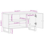 vidaXL Meuble TV marron et noir 80x31 5x46 cm bois massif de manguier