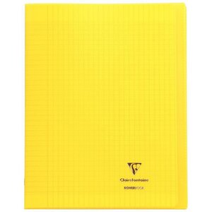 Cahier KOVERBOOK piqûre 96 pages seyès 90 g couverture pp protège cahier rabat jaune 24 x 32 cm CLAIREFONTAINE