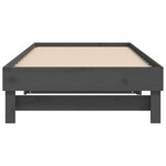 vidaXL Lit coulissant Gris 2x(90x200) cm Bois de pin massif