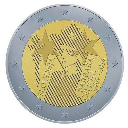 Monnaie 2 euros commémorative slovénie 2014 - barbara celjska