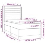 vidaXL Sommier à lattes de lit et matelas Gris clair 80x200 cm Velours