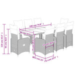 vidaXL Ensemble de bistro de jardin 9 Pièces coussins noir poly rotin