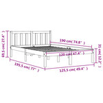 vidaXL Cadre de lit sans matelas cire marron 120x190cm bois pin massif