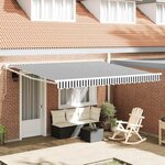 vidaXL Auvent rétractable anthracite et blanc 4x3 m tissu et aluminium