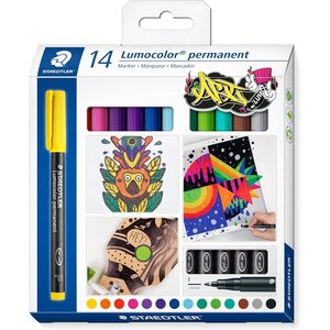 Marqueur permanent 318f lumocolor étui de 14 staedtler