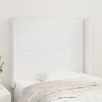 vidaXL Tête de lit avec oreilles Blanc 93x16x118/128 cm Similicuir