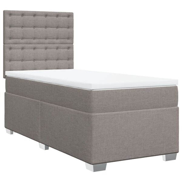 vidaXL Sommier à lattes de lit avec matelas Taupe 90x190 cm Tissu