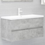vidaXL Armoire d'évier Gris béton 90x38 5x45 cm Aggloméré