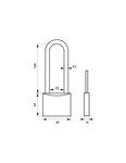 THIRARD - Cadenas à clé Mach 3  laiton  extérieur  anse haute acier  40mm  2 clés