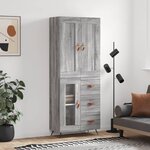 vidaXL Buffet haut Sonoma gris 69 5x34x180 cm Bois d'ingénierie