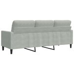 vidaXL Canapé à 3 places Gris clair 180 cm Velours