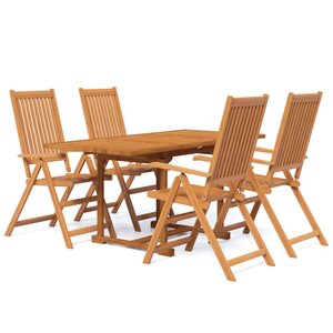 vidaXL Ensemble à manger de jardin 5 Pièces Bois d'acacia massif 120-170 cm