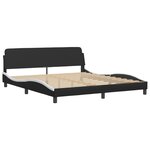 vidaXL Cadre de lit avec lumières LED noir blanc 180x200 cm similicuir