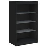 vidaXL Buffet avec lumières LED noir 181 5x37x100 cm