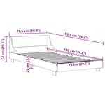 vidaXL Cadre de lit sans matelas blanc 75x190 cm bois de pin massif