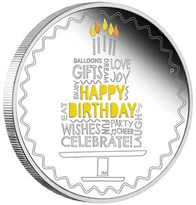 Pièce de monnaie en argent 1 dollar g 31.1 (1 oz) millésime 2022 happy birthday