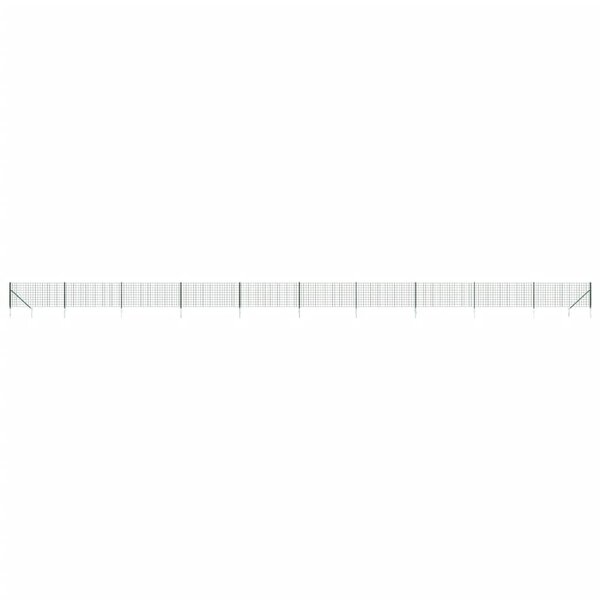 vidaXL Clôture en treillis métallique et piquet d'ancrage vert 1x25 m
