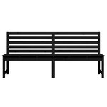 vidaXL Banc de jardin noir 201 5 cm bois massif de pin