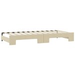 vidaXL Lit de jour avec gigogne et tiroirs crème 80x200 cm tissu