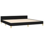 vidaXL Cadre de lit avec tête de lit Noir 200x200 cm Tissu